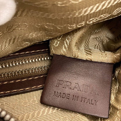 Prada Long Shoulder Logo Jacquard Bag Canvas Leather — view 7