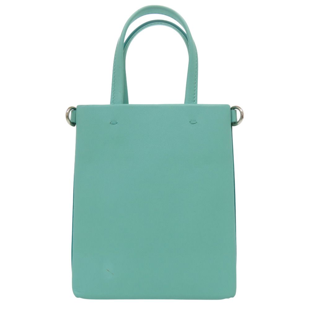 Tiffany & Co Mini Shopping Tote Leather Blue Handbag — view 2