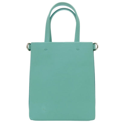 Tiffany & Co Mini Shopping Tote Leather Blue Handbag — view 2