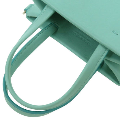 Tiffany & Co Mini Shopping Tote Leather Blue Handbag — view 6
