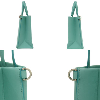 Tiffany & Co Mini Shopping Tote Leather Blue Handbag — view 8