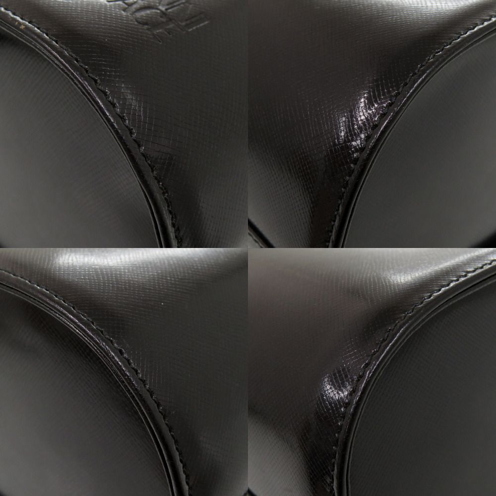 Versace Gianni 2-Way Leather Black Handbag Vanity Bag — view 5