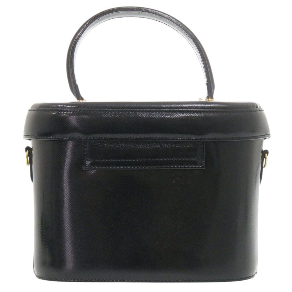 Versace Gianni 2-Way Leather Black Handbag Vanity Bag — view 2