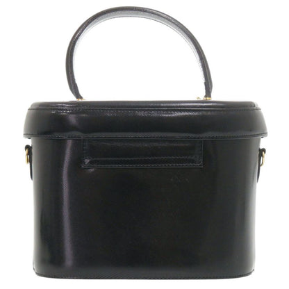 Versace Gianni 2-Way Leather Black Handbag Vanity Bag — view 2