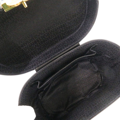 Versace Gianni 2-Way Leather Black Handbag Vanity Bag — view 6