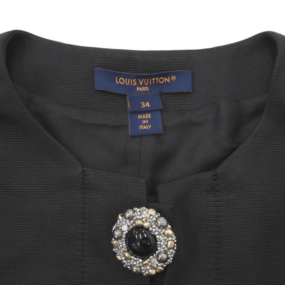 Louis Vuitton Jewel Button Dress Sleeveless Silk Black 34 — view 4