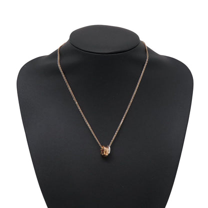 Cartier Necklace Love Diamond 18k Pink Gold 18k White Circle Three Hoop Pendant — view 4