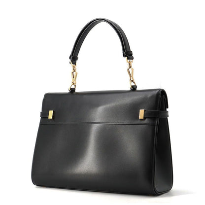 Saint Laurent Paris Handbag Manhattan Top Handle Box Calf Bag Black — view 2