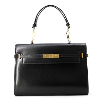 Saint Laurent Paris Handbag Manhattan Top Handle Box Calf Bag Black