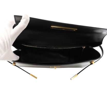 Saint Laurent Paris Handbag Manhattan Top Handle Box Calf Bag Black — view 6
