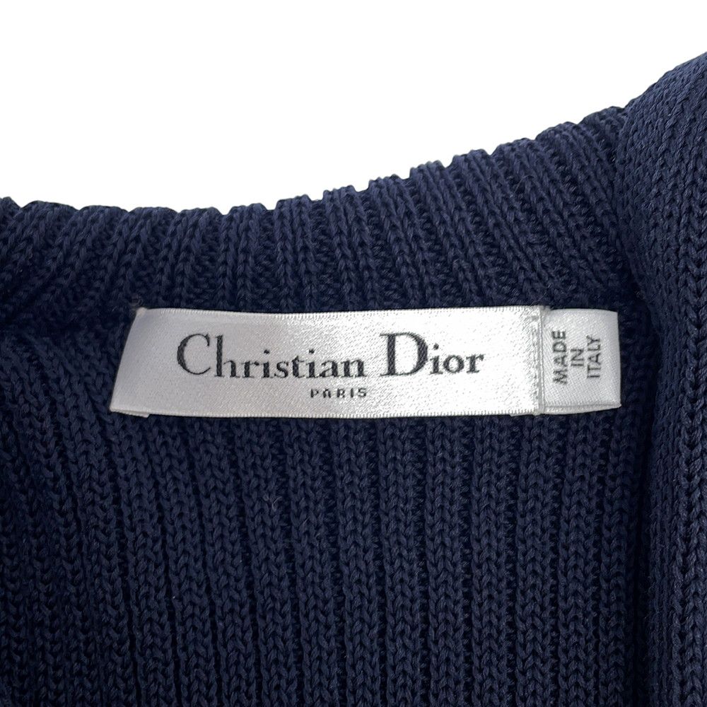 Dior Knit Border Sailor Cotton Long Sleeve White Sweater 36 — view 5
