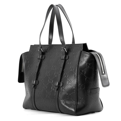 Gucci Tote Bag GG Embossed Leather Black — view 2