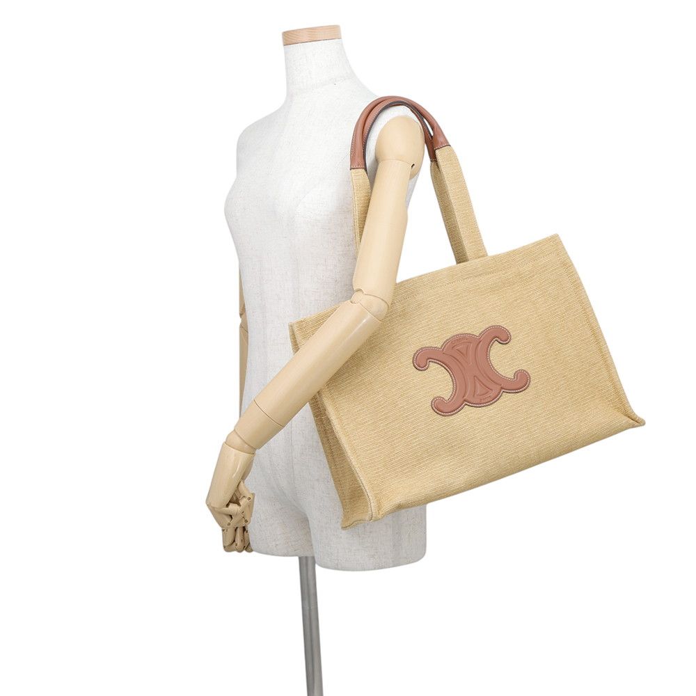 Celine Tote Bag Triomphe Cabas Thais Large Canvas Leather — view 4