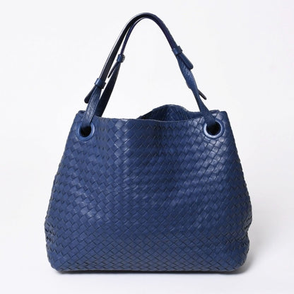 Bottega Veneta Garda Intrecciato Tote Bag Leather Navy Blue — view 2