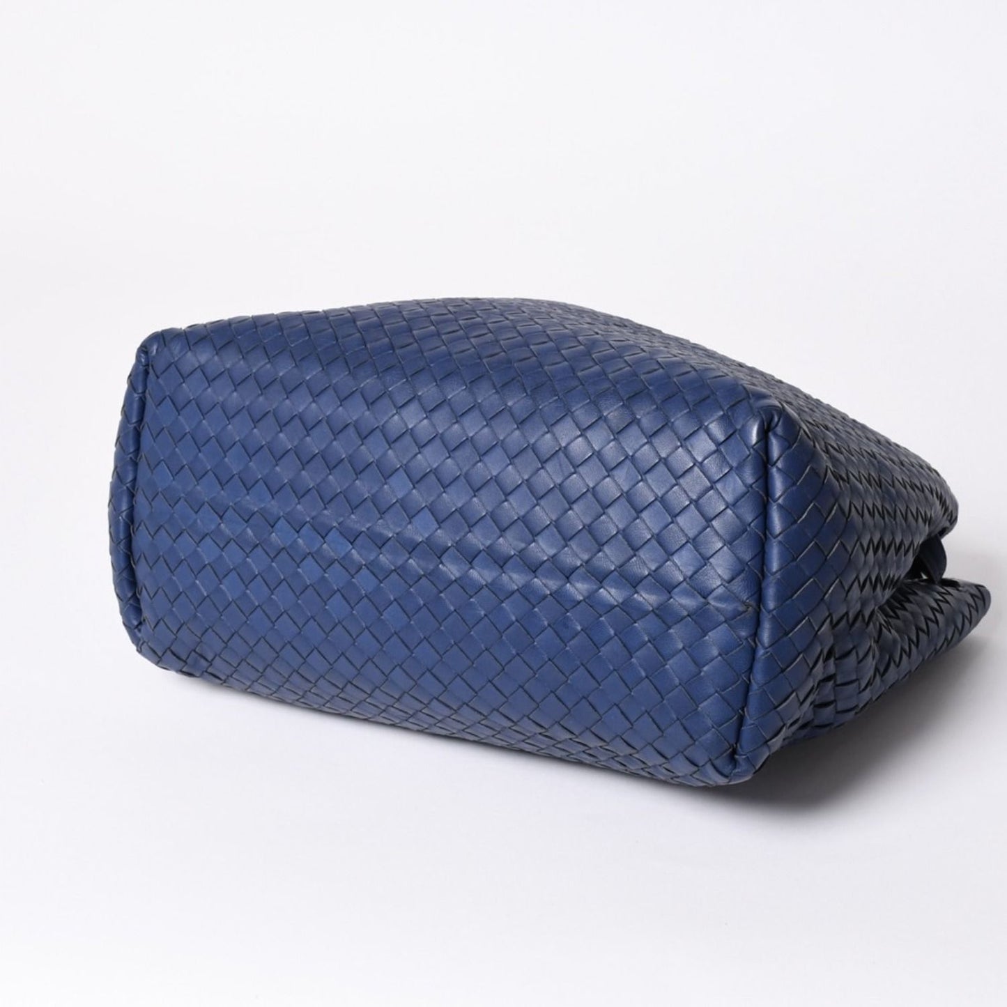 Bottega Veneta Garda Intrecciato Tote Bag Leather Navy Blue — view 8
