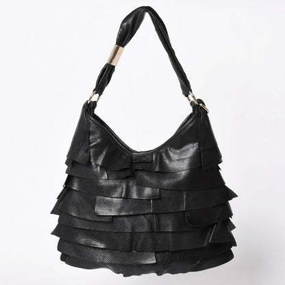 Saint Laurent Tropez Tiered Frill Bag Black Gold — view 2