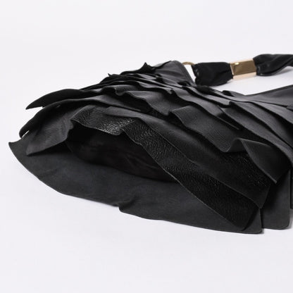 Saint Laurent Tropez Tiered Frill Bag Black Gold — view 8