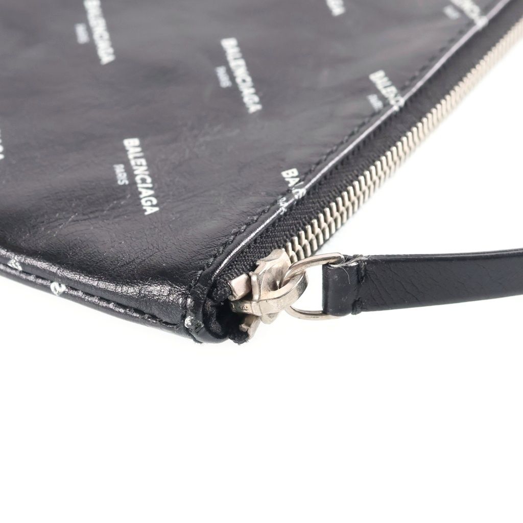 Balenciaga Logo Clutch Handbag Black — view 6