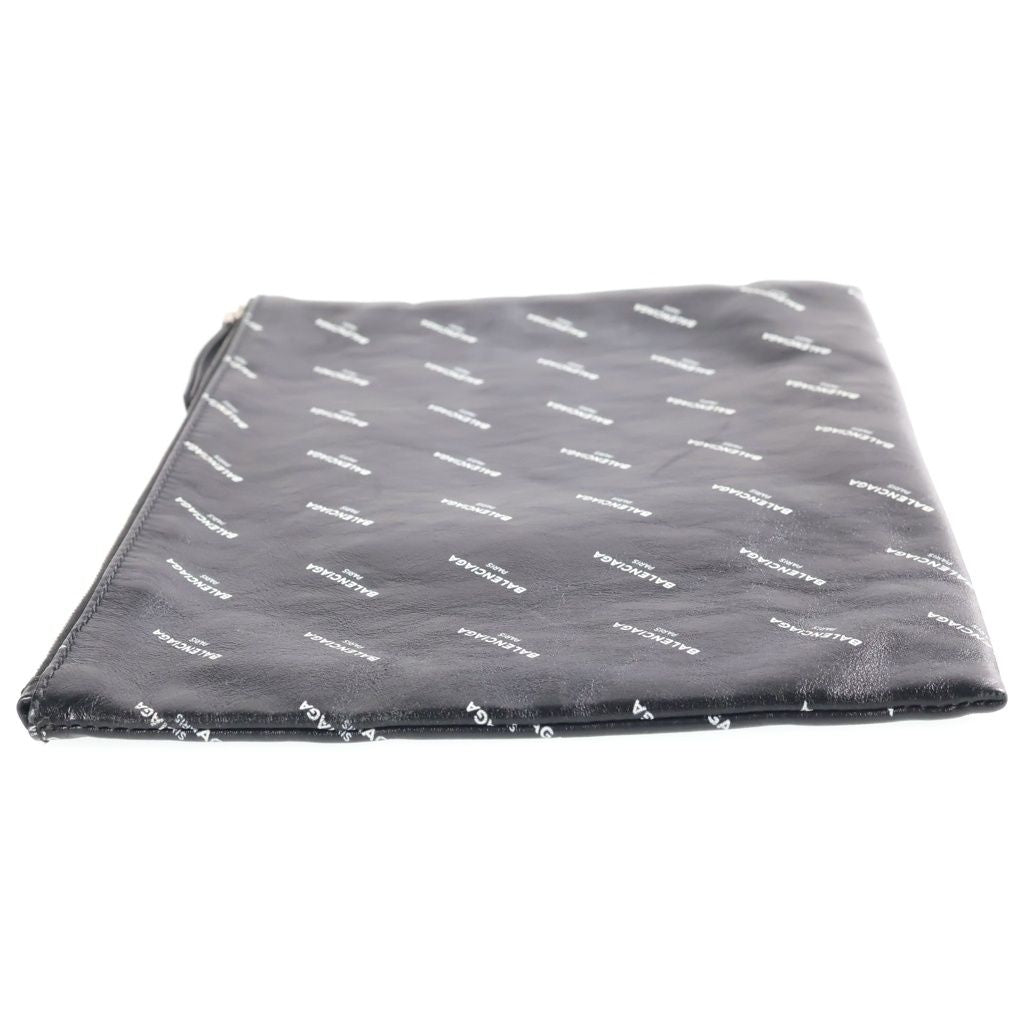 Balenciaga Logo Clutch Handbag Black — view 3