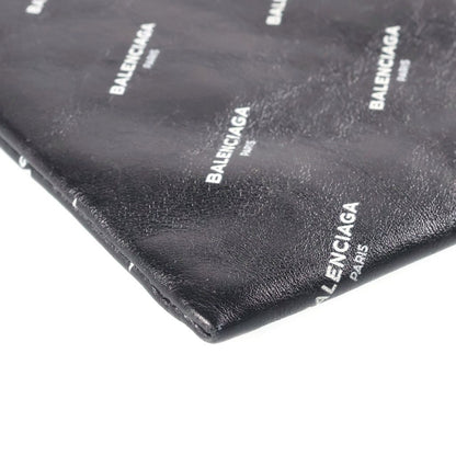Balenciaga Logo Clutch Handbag Black — view 4
