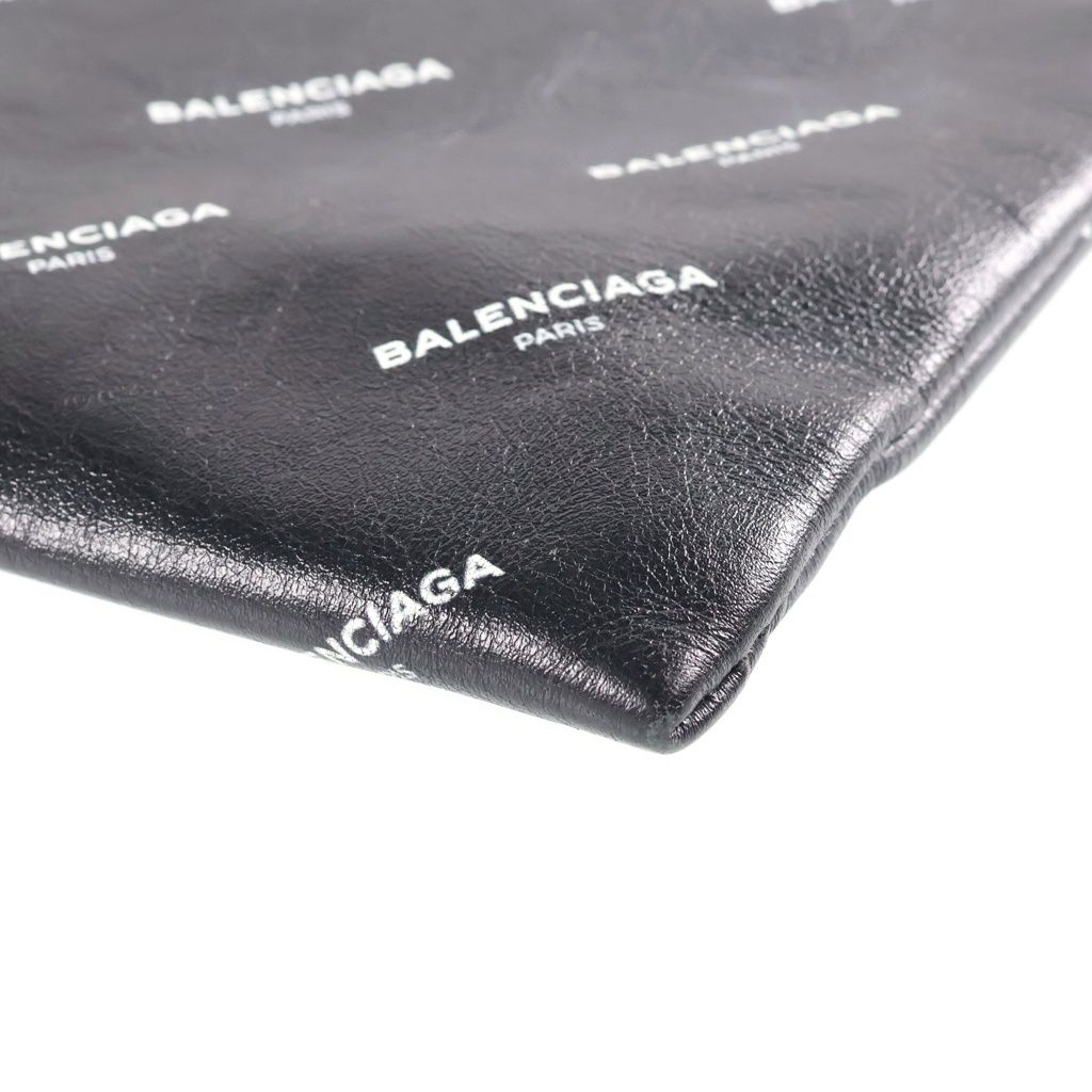 Balenciaga Logo Clutch Handbag Black — view 5