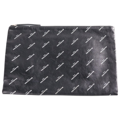 Balenciaga Logo Clutch Handbag Black — view 2