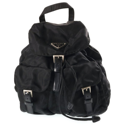 Prada Triangle Logo Tessuto Nylon Backpack Black