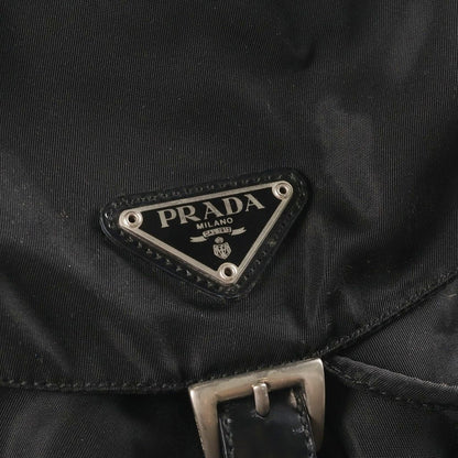Prada Triangle Logo Tessuto Nylon Backpack Black — view 6