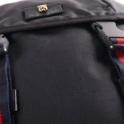 Gucci Tiger Motif Nylon Backpack Black Gold — view 6