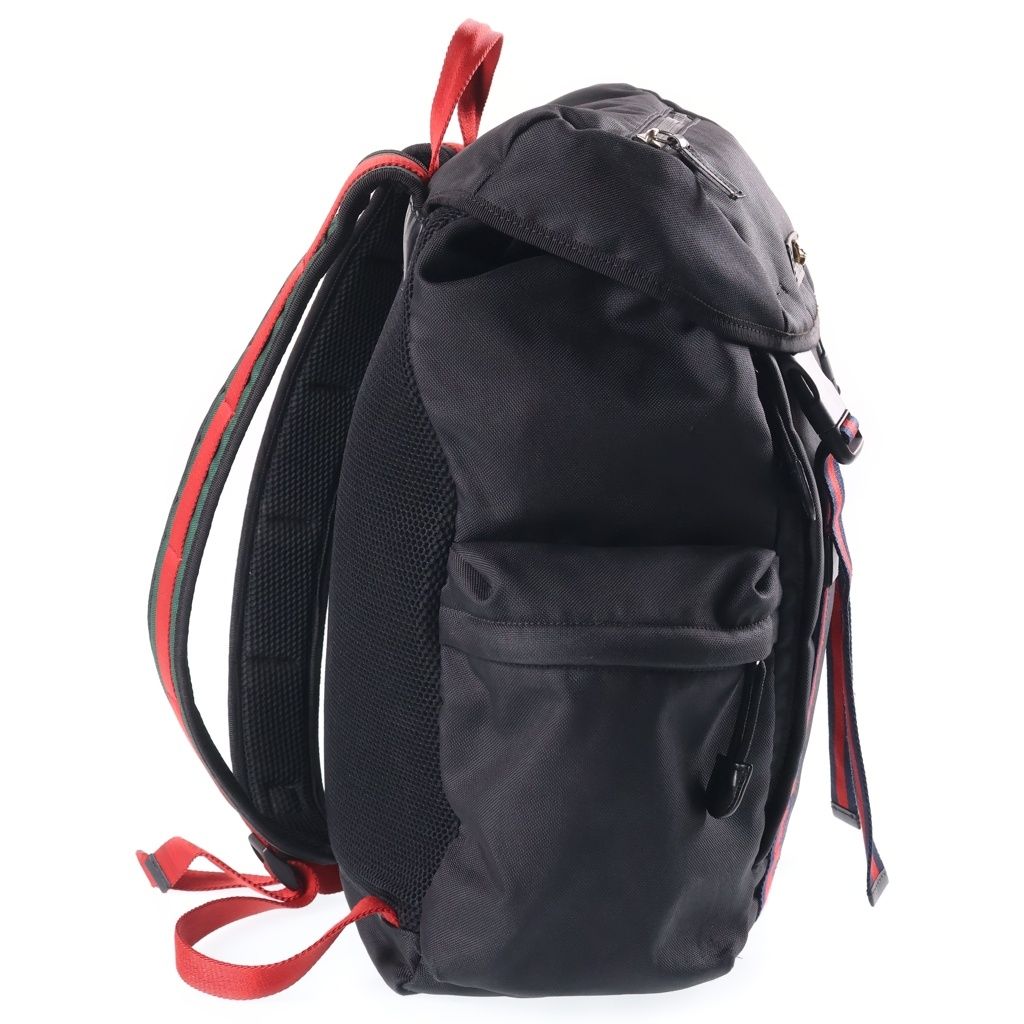 Gucci Tiger Motif Nylon Backpack Black Gold — view 3