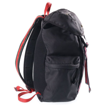 Gucci Tiger Motif Nylon Backpack Black Gold — view 3