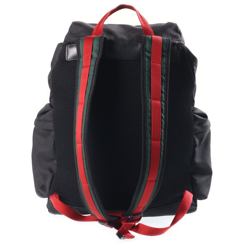 Gucci Tiger Motif Nylon Backpack Black Gold — view 2