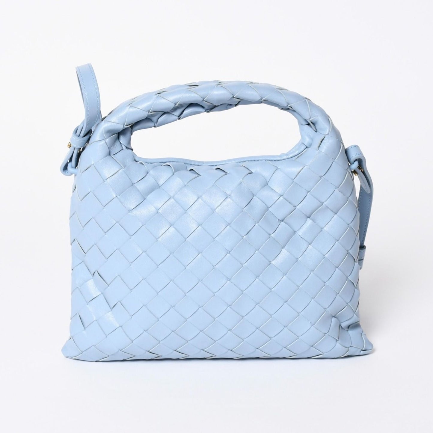 Bottega Veneta Mini Hop Intrecciato 2-Way Shoulder Bag Light Blue Leather — view 2