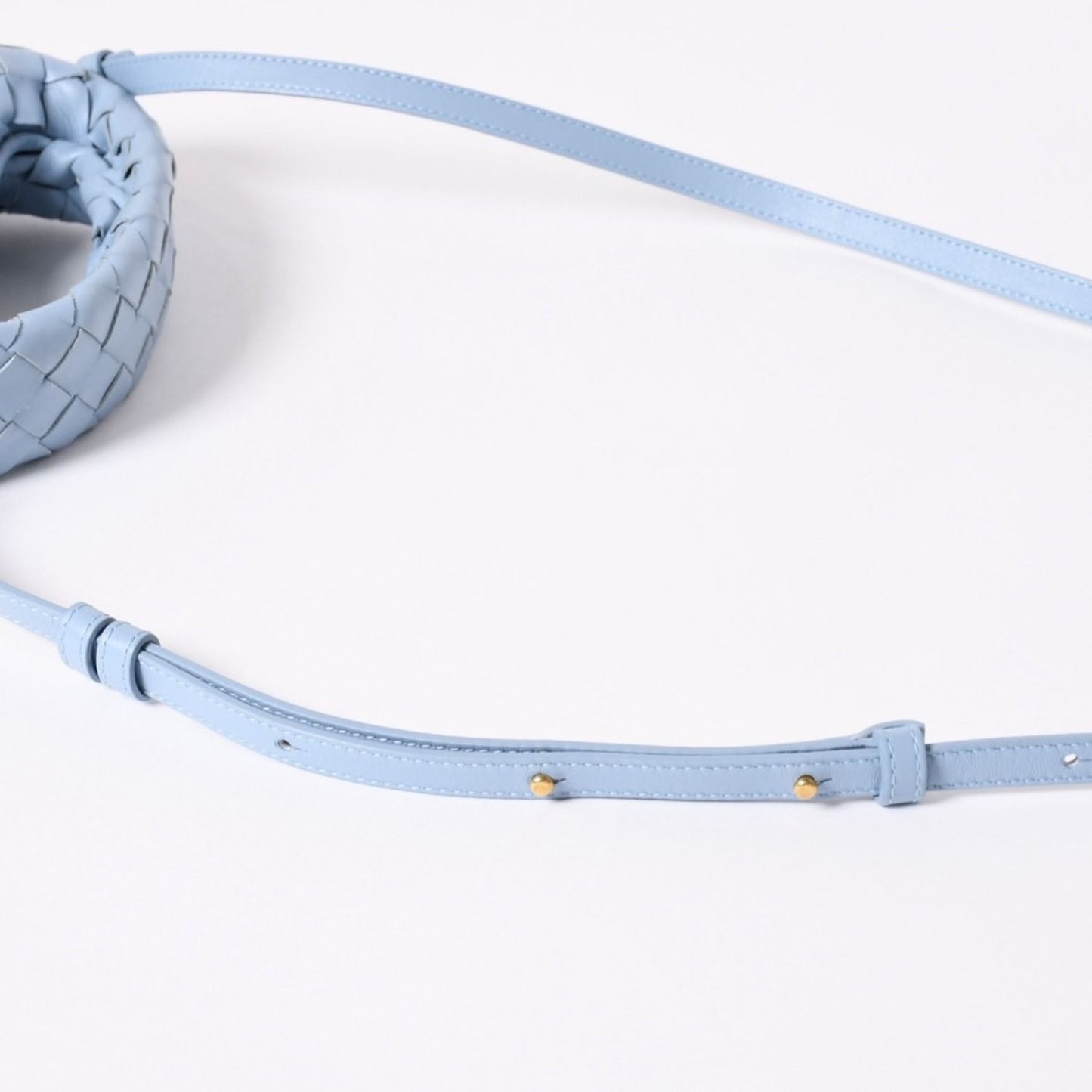 Bottega Veneta Mini Hop Intrecciato 2-Way Shoulder Bag Light Blue Leather — view 6