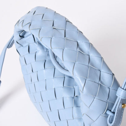 Bottega Veneta Mini Hop Intrecciato 2-Way Shoulder Bag Light Blue Leather — view 4