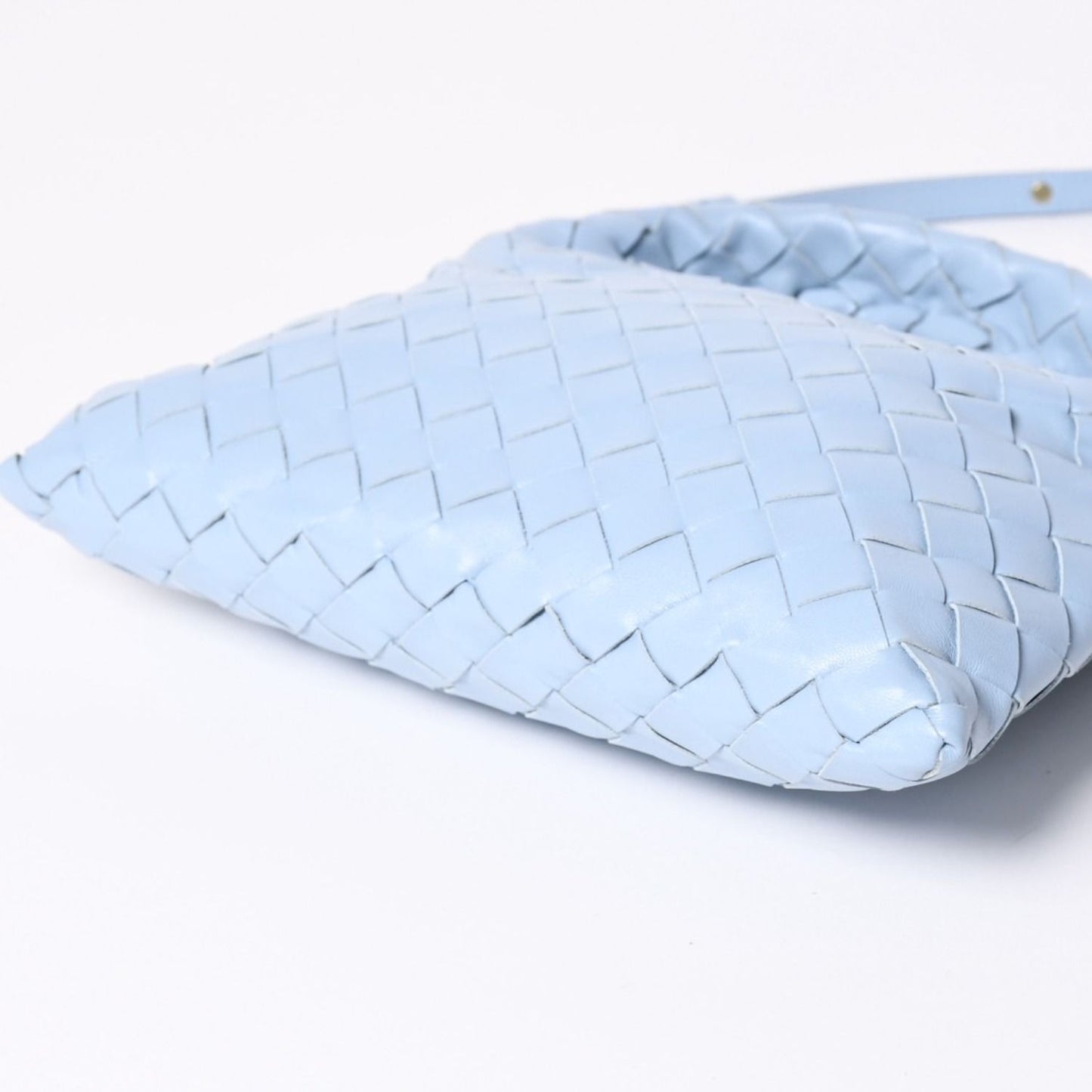 Bottega Veneta Mini Hop Intrecciato 2-Way Shoulder Bag Light Blue Leather — view 7