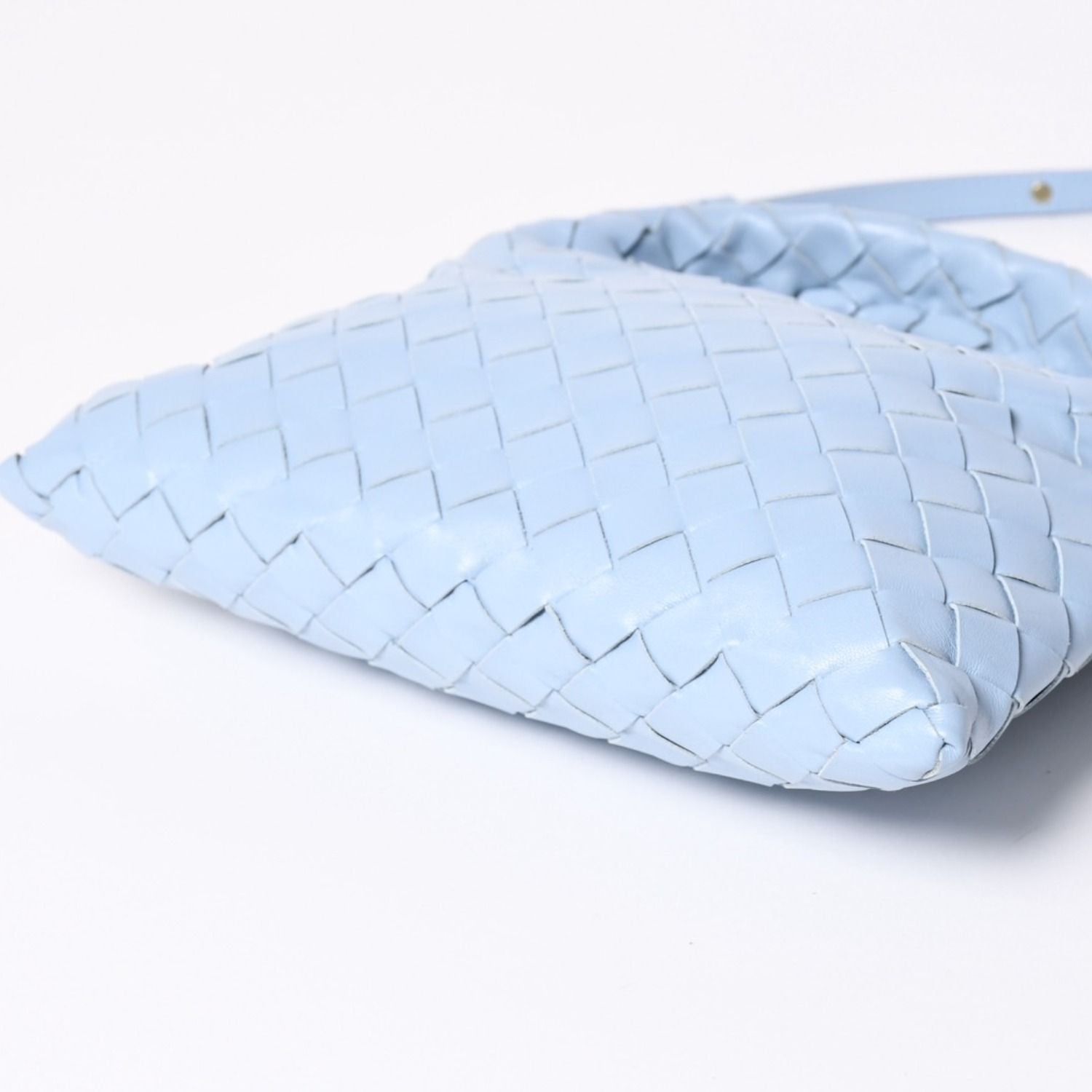 Bottega Veneta Mini Hop Intrecciato 2-Way Shoulder Bag Light Blue Leather — view 7