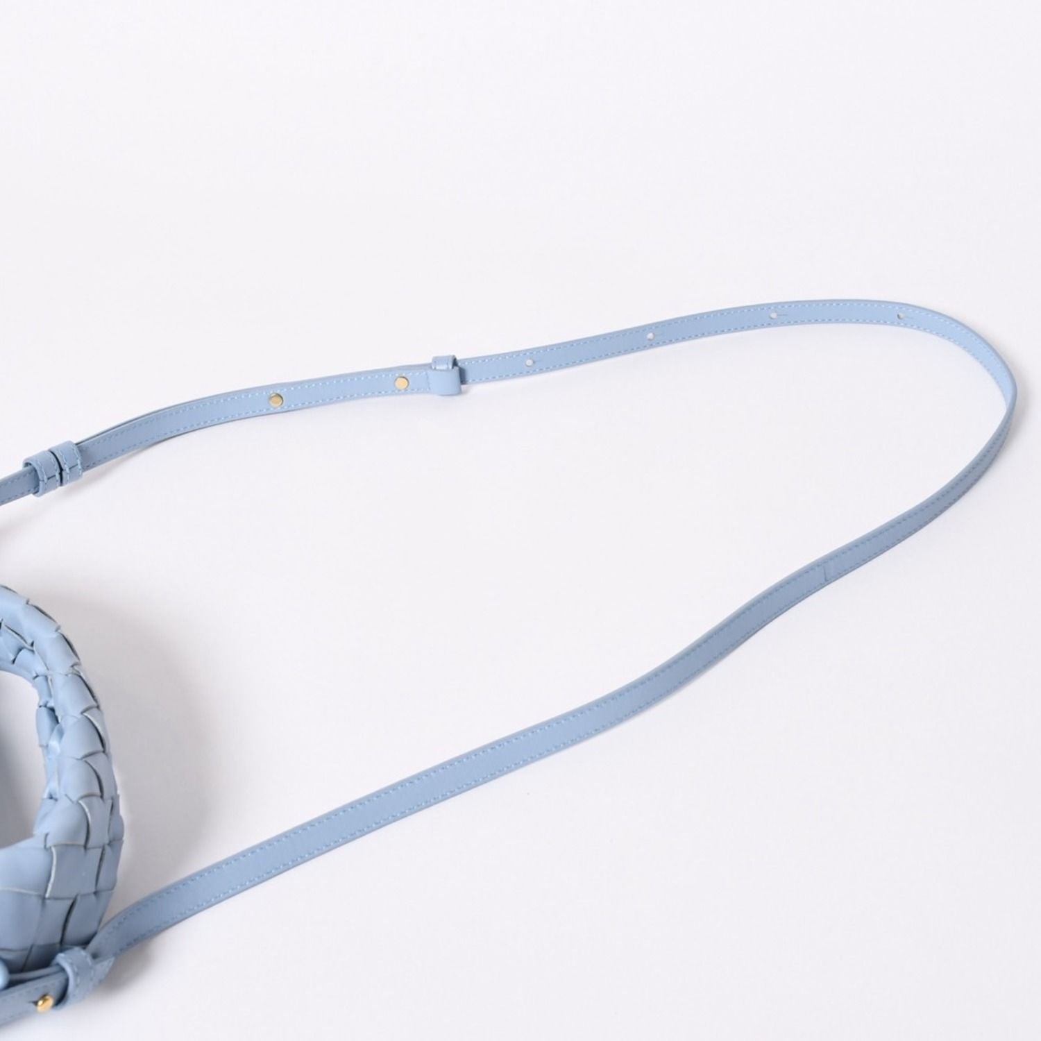 Bottega Veneta Mini Hop Intrecciato 2-Way Shoulder Bag Light Blue Leather — view 5