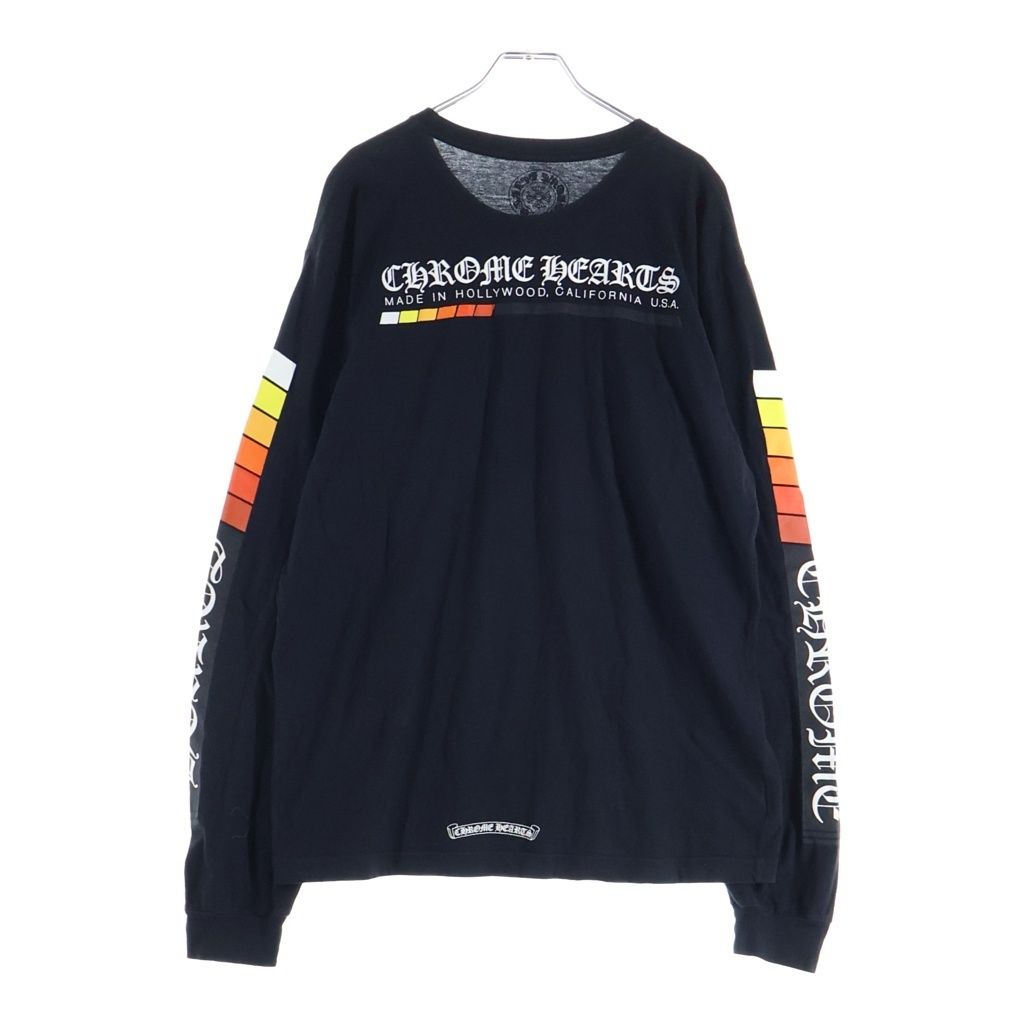 Chrome Hearts Neon Bar Logo Long Sleeve Tee Gradient Print T-Shirt Black