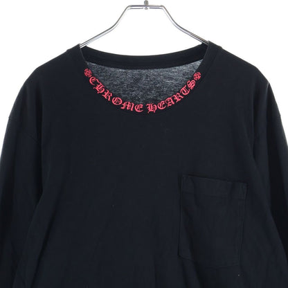 Chrome Hearts Neck Logo Long Sleeve Tee Top Black T-Shirt — view 3