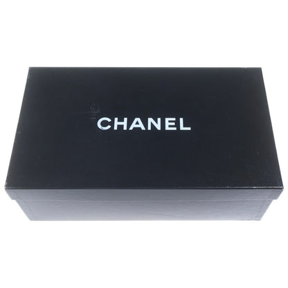 Chanel CC Logo Lace Pattern Leather Sandals Shoes Black — view 7