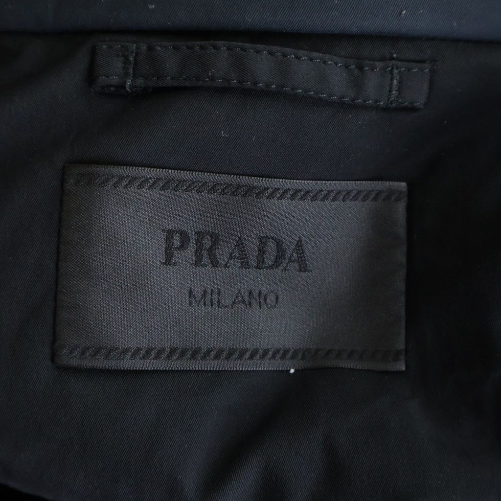 Prada Front Hooded Down Jacket Navy — view 6