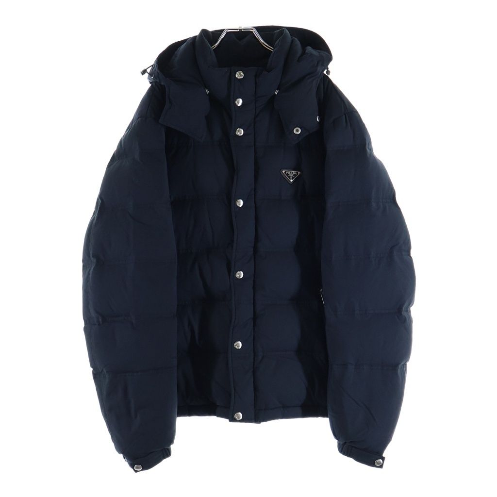 Prada Front Hooded Down Jacket Navy