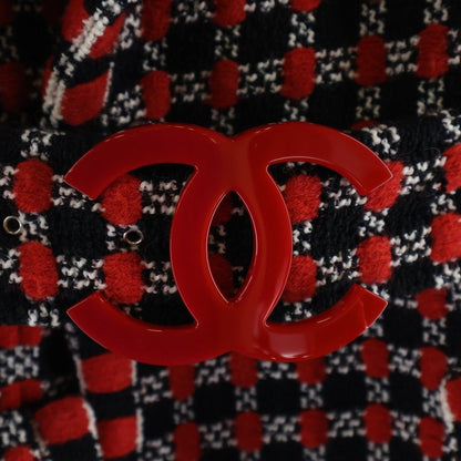 Chanel Tweed CC Logo Belt Gown Coat — view 5