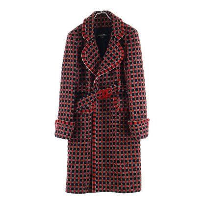 Chanel Tweed CC Logo Belt Gown Coat