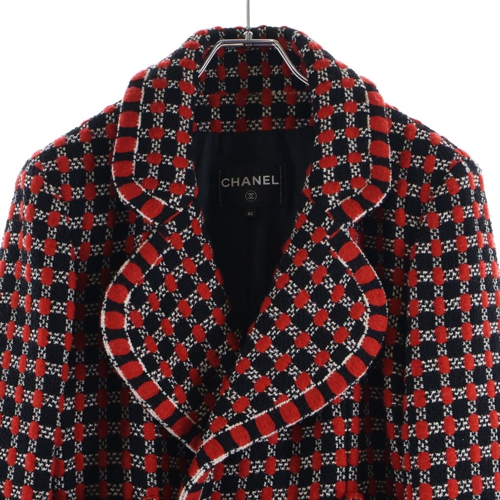 Chanel Tweed CC Logo Belt Gown Coat — view 3