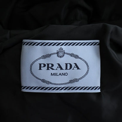 Prada Sheepfur Hooded Long Down Coat Black — view 6