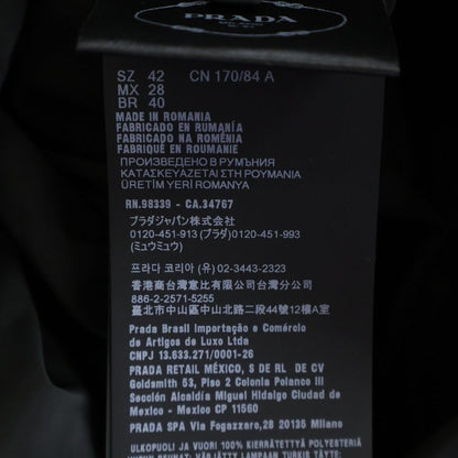 Prada Sheepfur Hooded Long Down Coat Black — view 8