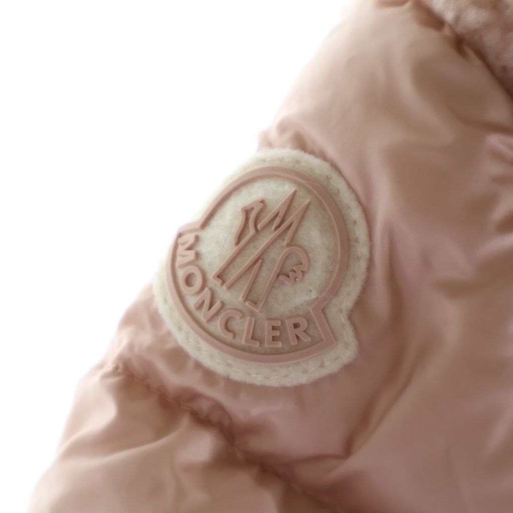 Moncler Kids Arabette Down Jacket Fleece Cut Replacement Zip Up Pink — view 5