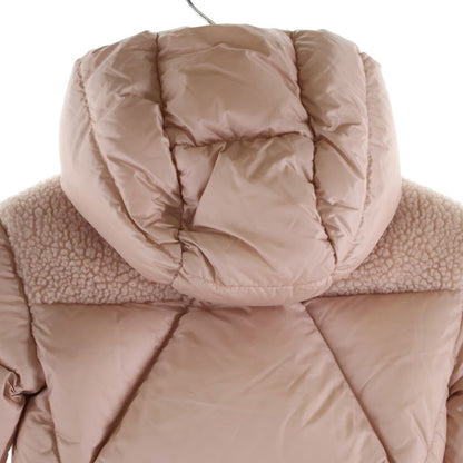 Moncler Kids Arabette Down Jacket Fleece Cut Replacement Zip Up Pink — view 4